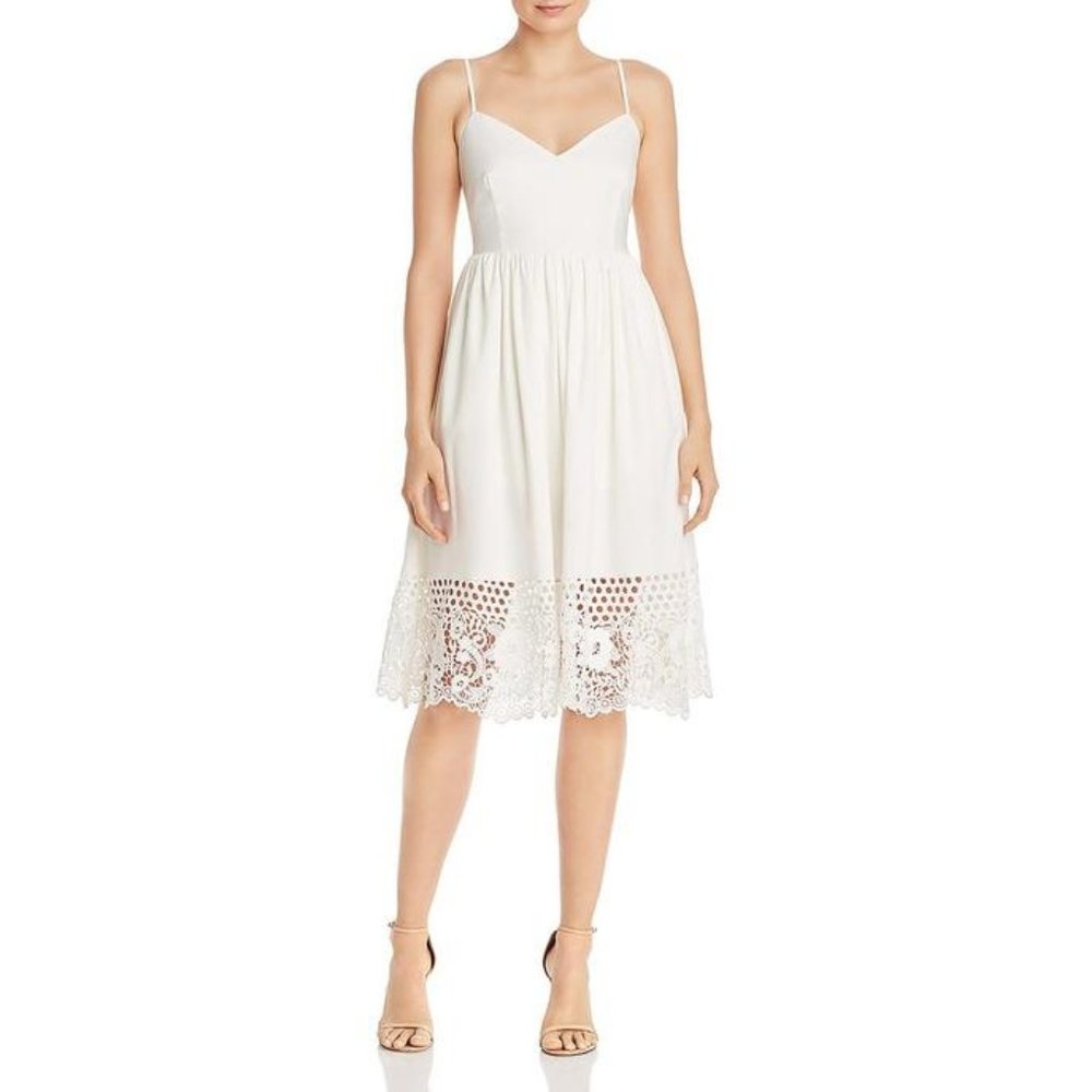 NWT French Connection Stretch Cotton white midi Dress NWT Sz 12